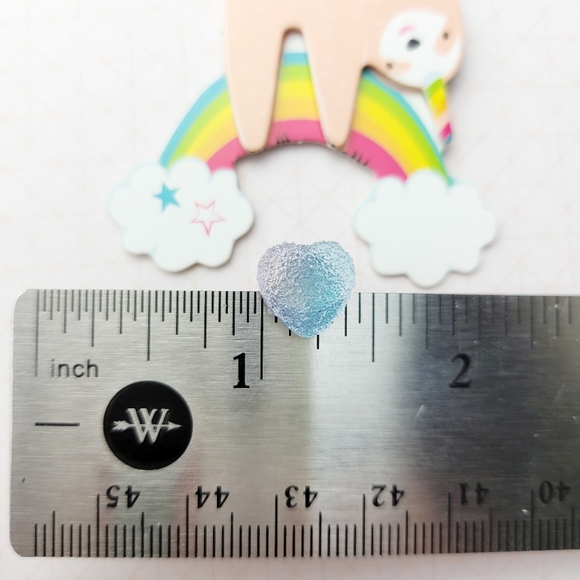 Candy Hearts Sugared Gummy Look Stud Earrings Handmade Minimal Earrings - Picture 4 of 5